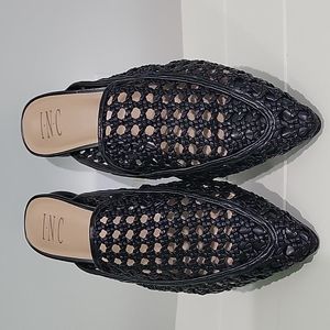 Inc Internationa Concepts Mules woven black 8.5M pointed toes